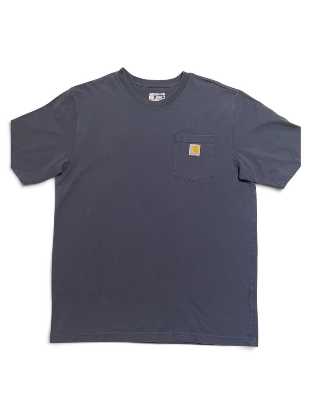 Carhartt Navy Short-Sleeve Pocket Tee with Gold Logo Mens LT Loose Fit
